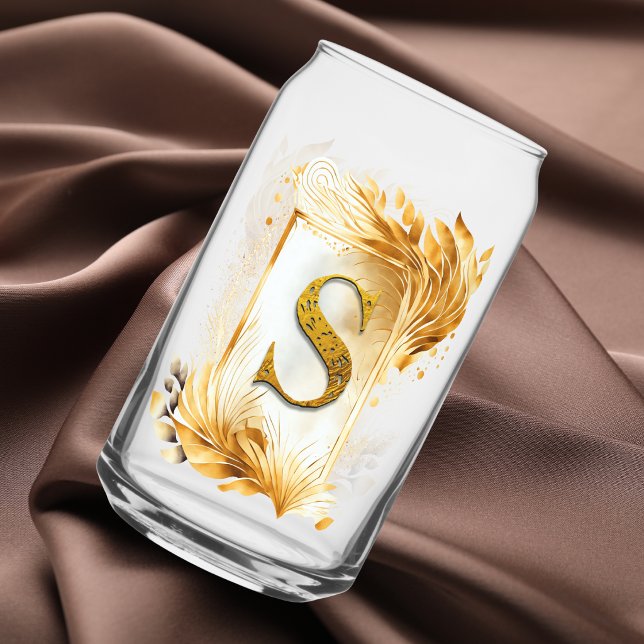 Golden Decorated Monogram S Dosenglas (Von Creator hochgeladen)