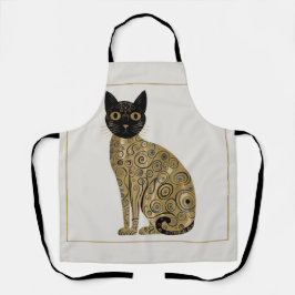 Golden Decorative Gustav Klimt Style Schwarze Katz Schürze
