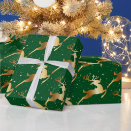 Golden Dee on Green Wrapping Paper Geschenkpapier