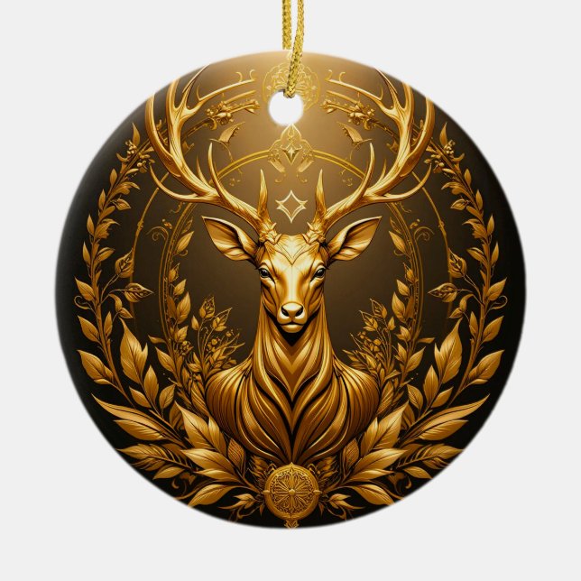 Golden Deer Emblem Keramik Ornament (Vorne)