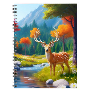 Golden Deer Stehend im Wald-987679 Notizblock