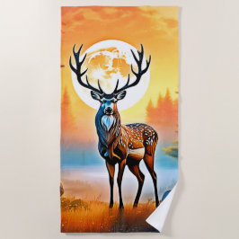 Golden Deer Twilight Peak Strandtuch