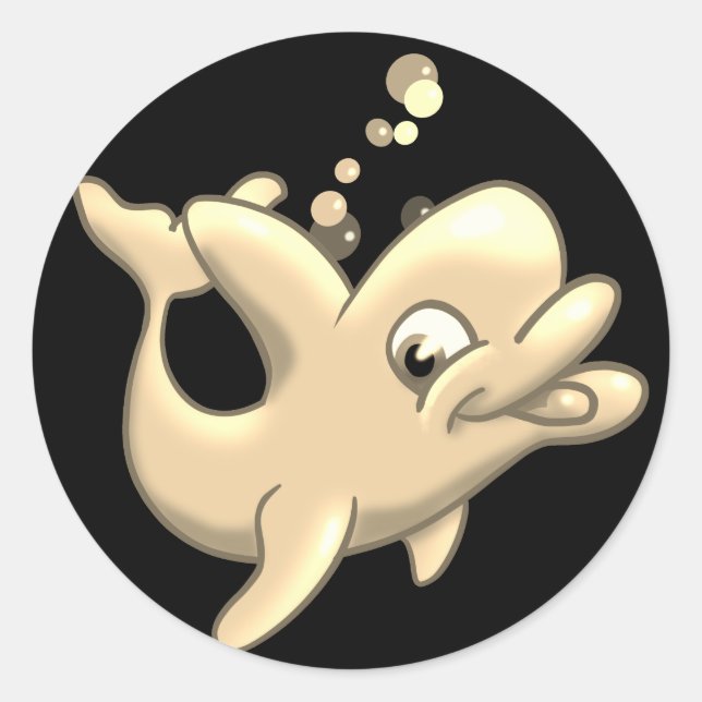 Golden Delphin Classic Round Sticker (Vorderseite)