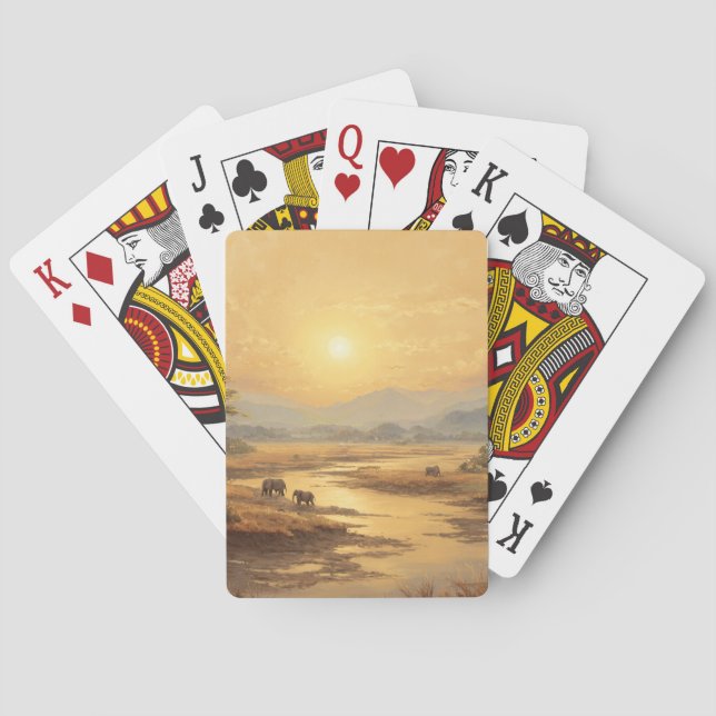 Golden Desert Sunset Dunes Playing Cards Spielkarten (Rückseite)
