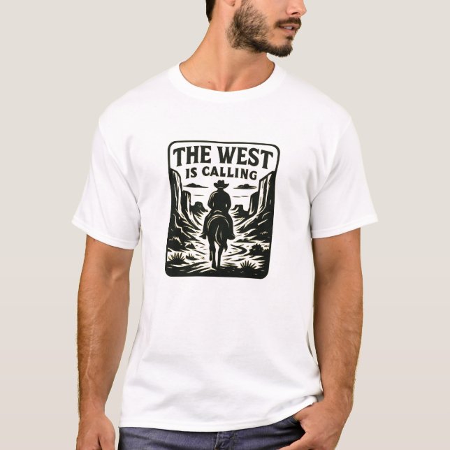 Golden Desert Western Rider Graphic T-Shirt (Vorderseite)