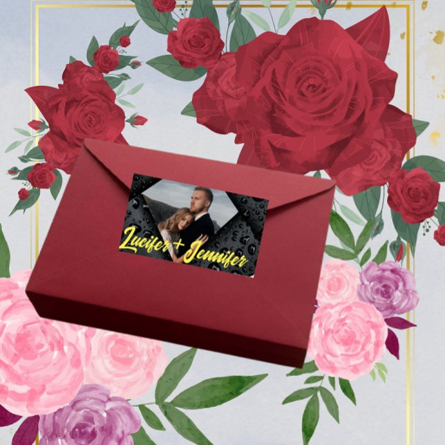 Golden Diamond Moderne Elegante Hochzeit nach Maß Adressaufkleber (Von Creator hochgeladen)