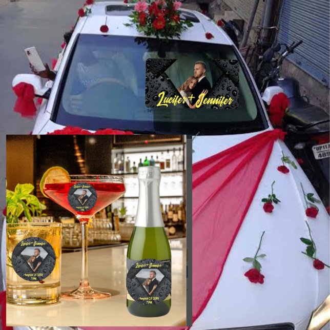 Golden Diamond Moderne Elegante Hochzeit nach Maß Runder Aufkleber (Von Creator hochgeladen)