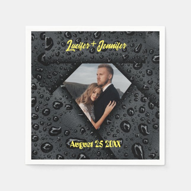 Golden Diamond Moderne Elegante Hochzeit nach Maß Serviette (Vorderseite)