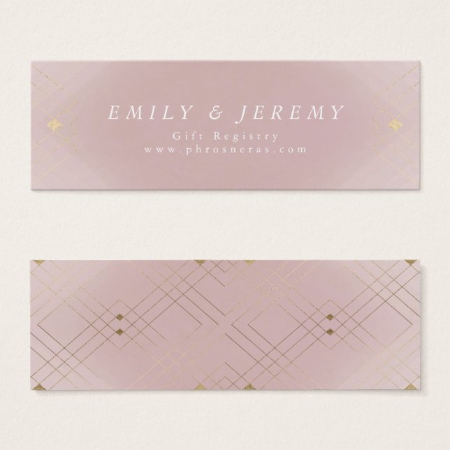 Golden Diamond Pink Geometric Deko Gatsby Wedding (Vorne & Hinten)