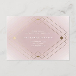 Golden Diamond Pink Geometric Deko Gatsby Wedding Begleitkarte