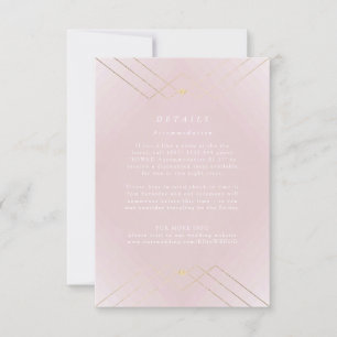 Golden Diamond Pink Geometric Deko Gatsby Wedding RSVP Karte