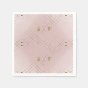 Golden Diamond Pink Geometric Deko Gatsby Wedding Serviette
