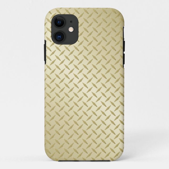 Golden Diamond Plate Case-Mate iPhone Hülle (Rückseite)