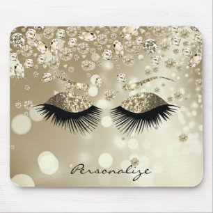 Golden Diamond und Gold Glitzer Eyes Mousepad