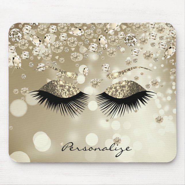 Golden Diamond und Gold Glitzer Eyes Mousepad (Vorne)
