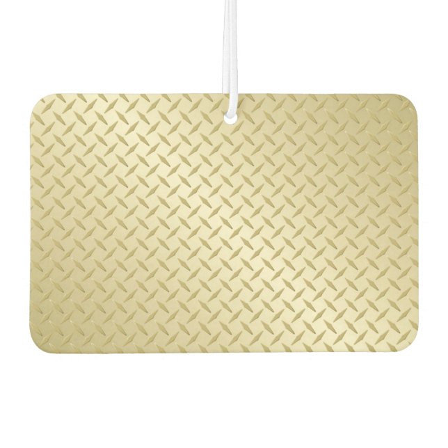 Golden Diamondplate Metal Look Autolufterfrischer (Vorderseite)