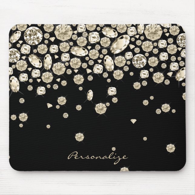 Golden Diamonds auf Black Mousepad (Vorne)