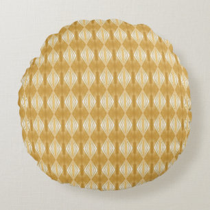 Golden Diamonds Rundes Kissen