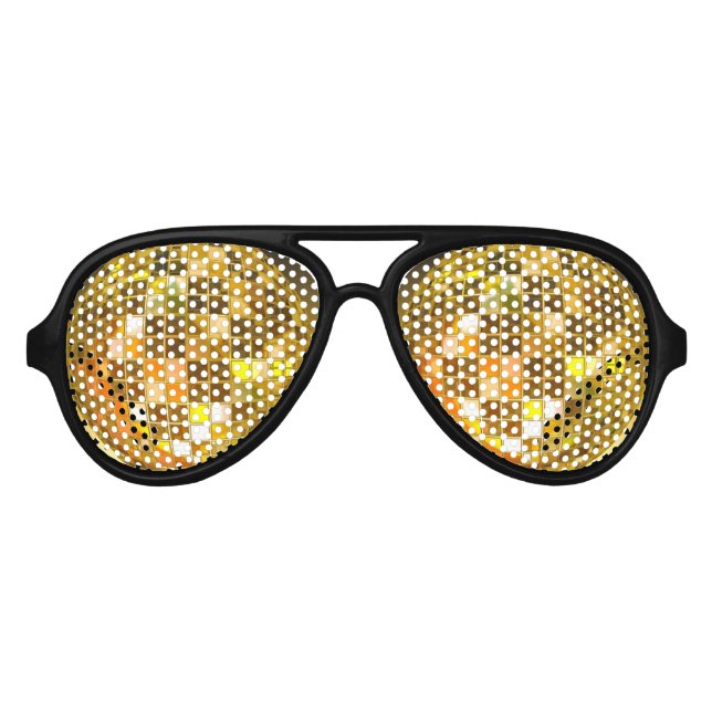 Golden Disco Ball Party Shades Sonnenbrille (Vorderseite)