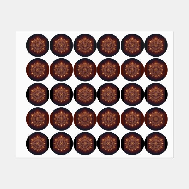 Golden Diwali Mandala - Light In und um Etiketten (Blatt)