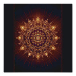 Golden Diwali Mandala - Light In und um Poster