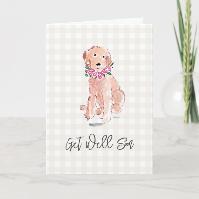 Golden Dog Blume werden bald gut Liebe Name Sweet Karte (Vorderseite)