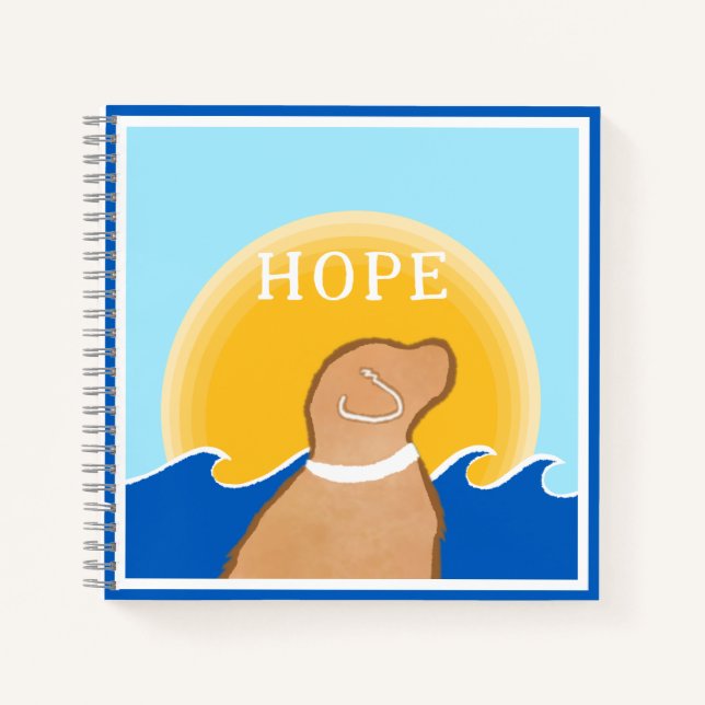 Golden Dog HOPE Sonnenaufgang Wellen Kid's Prayer  Notizbuch (Vorderseite)