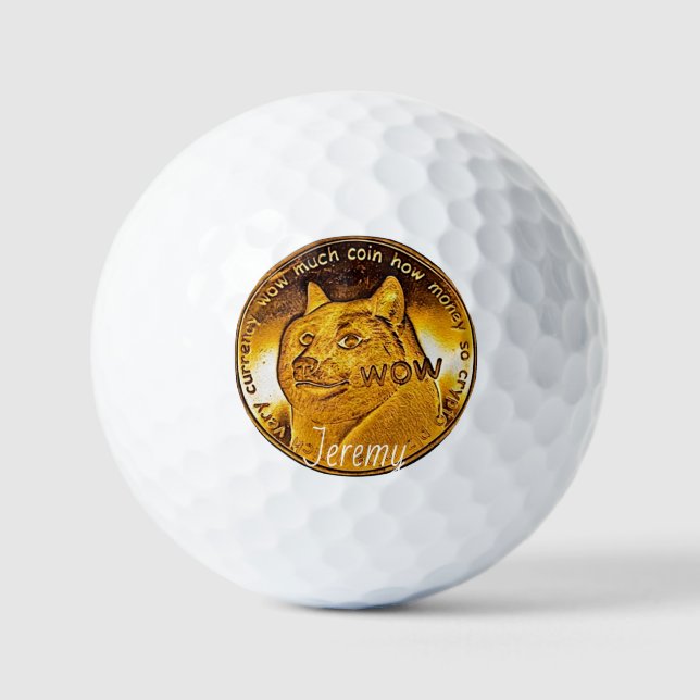 Golden Dogecoin Golfball (Vorderseite)