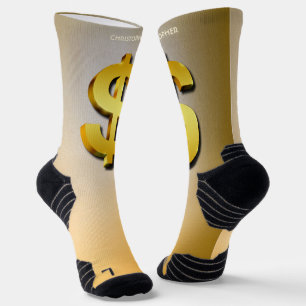 Golden Dollar Sparkling-Symbol für Geld Socken