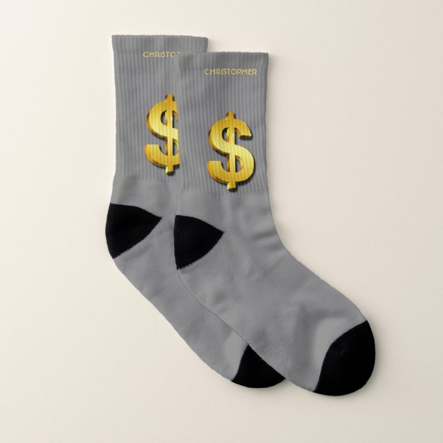 Golden Dollar Sparkling-Symbol für Geld Socken (Paar)