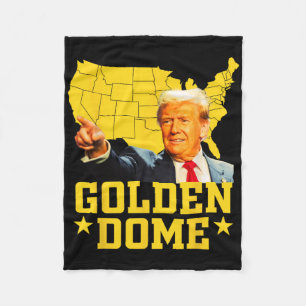 Golden Dome Trump Great American Map Patriotic 4. Fleecedecke
