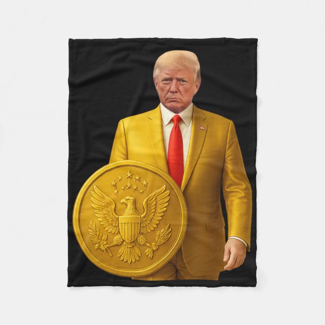 Golden Dome Trump Great American Map Patriotic 4th Fleecedecke (Vorderseite)