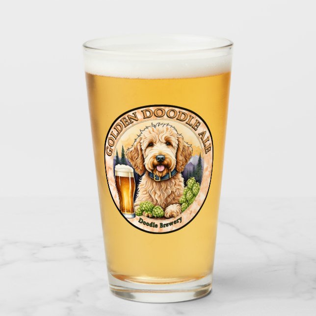 Golden Doodle Ale Beer Glass Glas (Vorne (Gefüllt))