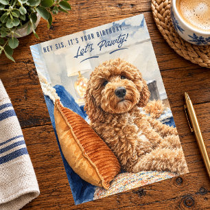Golden Doodle Alles Gute zum Geburtstag Schwester Karte