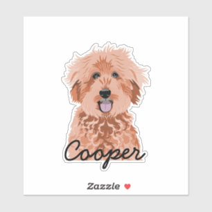 Golden Doodle Apricot Kundenname Aufkleber