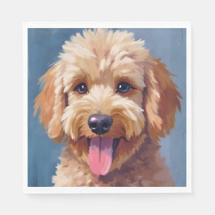 Golden Doodle   Aquarellmalerei Hund Haustier Serviette