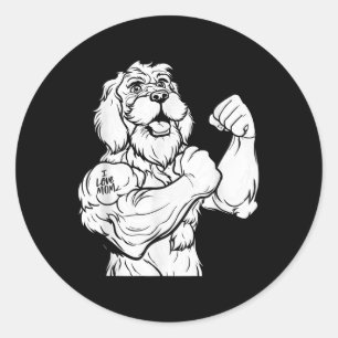 Golden Doodle Biceps Tattoo - Hunde Rasse Haustier Runder Aufkleber