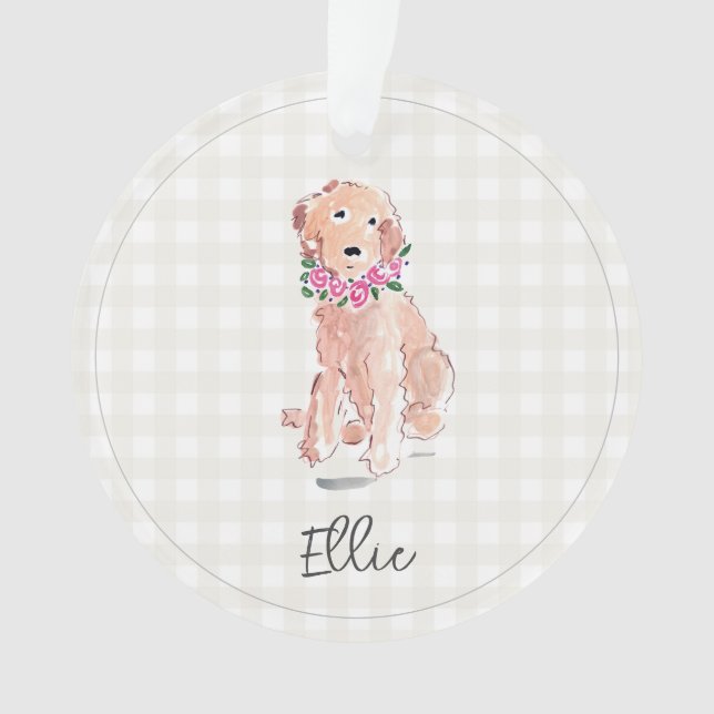 Golden Doodle Blume Wasserfarbe Ornament (Vorderseite)