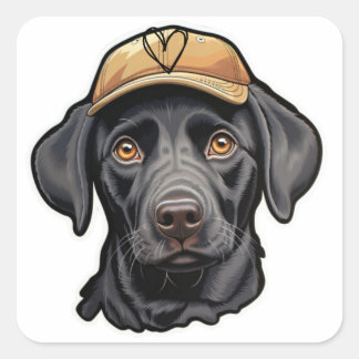 Golden Doodle Cap Kids Sticker Design Stickers