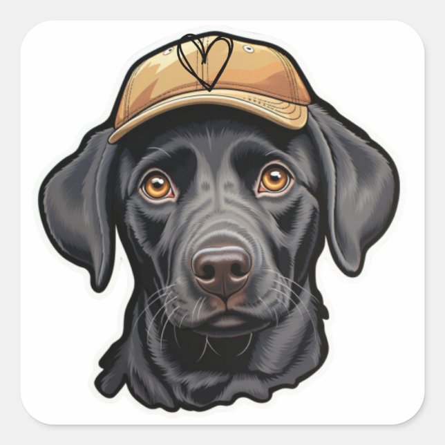 Golden Doodle Cap Kids Sticker Design Stickers (Vorderseite)