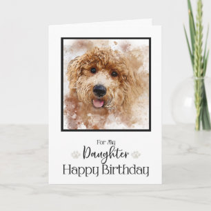 Golden Doodle Cavapoo Happy Birthday Daughter Karte