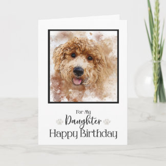 Golden Doodle Cavapoo Happy Birthday Daughter Karte