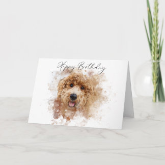 Golden Doodle Cavapoo Happy Birthday Karte