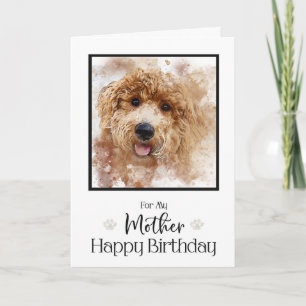 Golden Doodle Cavapoo Happy Birthday Mother Karte
