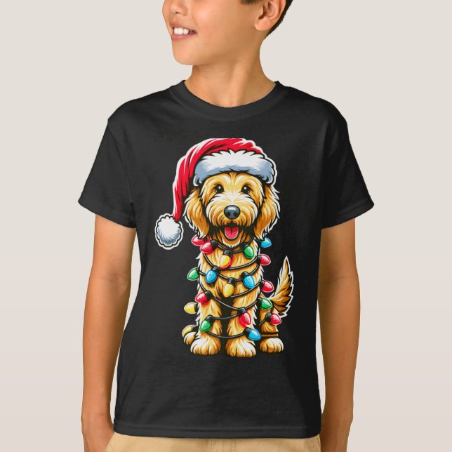 Golden Doodle Christmas Tree Xmas Dog Pajamas Gold T-Shirt (Vorderseite)
