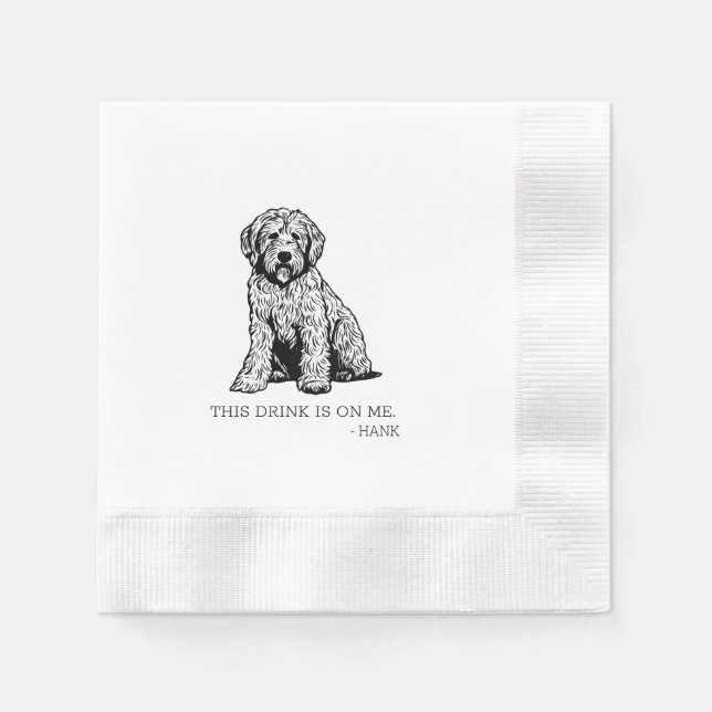 Golden Doodle Cocktail Napkin Serviette (Vorderseite)