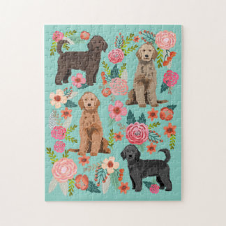 Golden Doodle Dog Vintag Florals Puzzle