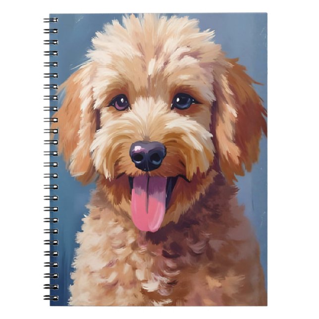 Golden Doodle | Dog Watercolor Painting Pet Notizblock (Vorderseite)