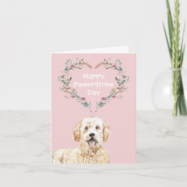 Golden Doodle Doodle Valentines Feiertagskarte (Vorderseite)
