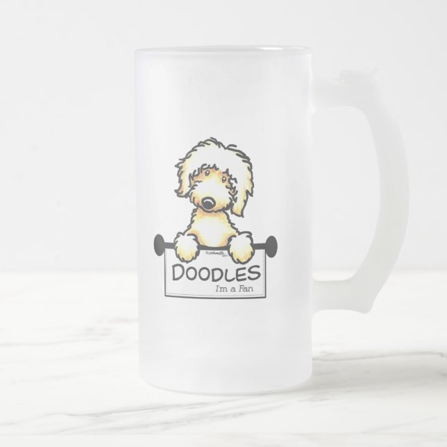 Golden Doodle Fan Mattglas Bierglas (Rechts)